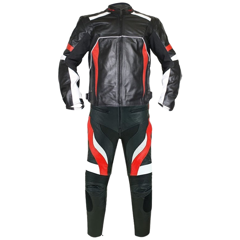 Two Piece custom Motorcycle Racing leather Suit with Protective Armours