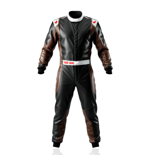 Go Karting Suit 2 Layer Cordura 600D, Kart Racing Suit with Cool Max Lining, Breathable Vents, Stretch Panels, & Heavy Duty Zipper, One Piece Racing Suit for Comfort, Safety, & Style