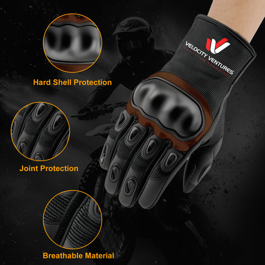 Leather Motorcycle Racing Gloves Touchscreen with CE Armor, Anti-Slip Grip, Adjustable Velcro Fit, and Ergonomic Design for Maximum Protection