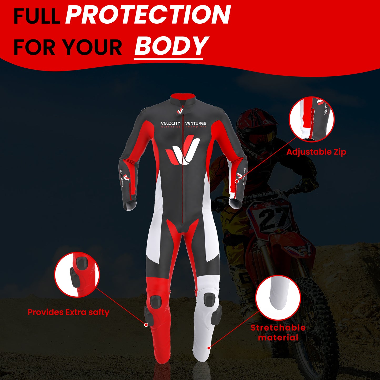 Motorcycle Racing leather Suit - CE Approved Motorbike Riding Suit With Protective Armours