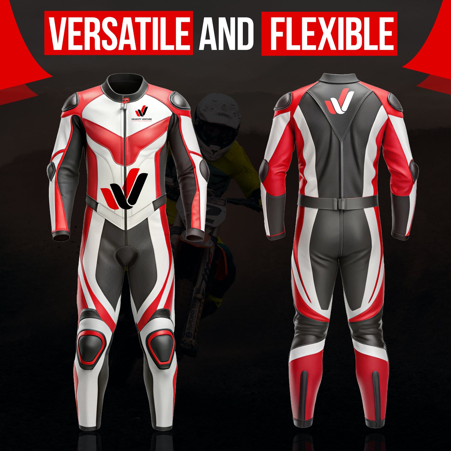 Motorbike Racing Leather Suit- CE Approved Motorbike Riding Suit With Protective Armours