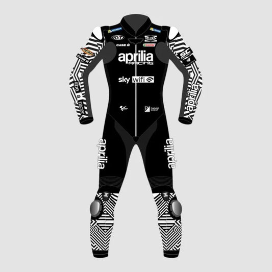 Aprilia Customised Motorbike Racing Leather Suit- CE Approved Motorbike Riding Suit With Protective Armours