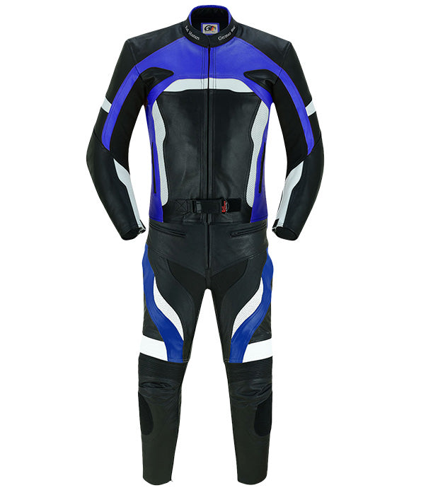 New Custom Two Piece Motorcycle Racing leather Suit with Protective Armours