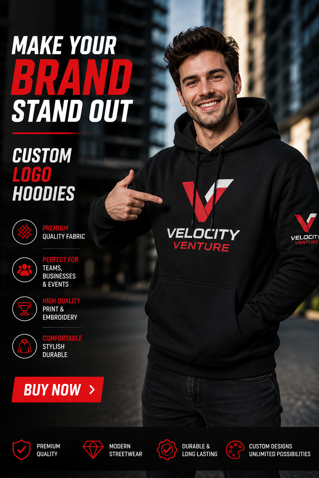 Personalised Business Hoodie| Embroidered Company Hoodie | Team Event Hoodie | Premium Quality Hoodie