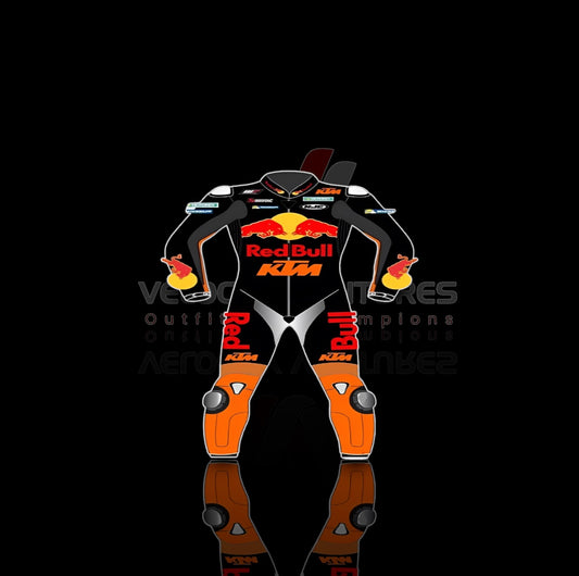 KTM CE-approved racing leather suit with armor, tailored fit & durable protection. Ideal for serious motorbike riders. Built for safety, comfort, and speed.