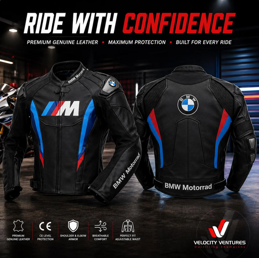 BMW Motorrad Motorbike Racing Jacket - Cowhide / Kangaroo leather Motorcycle Racing Jacket With Protective Armours