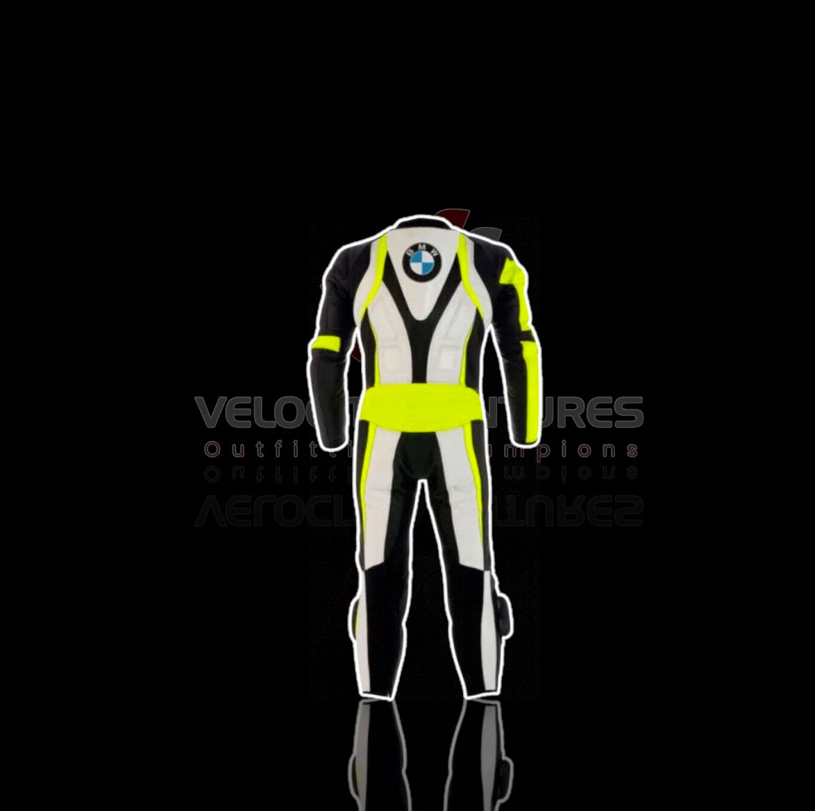 BMW motorrad CE-approved racing leather suit with armor, tailored fit & durable protection. Ideal for serious motorbike riders. Built for safety, comfort, and speed.