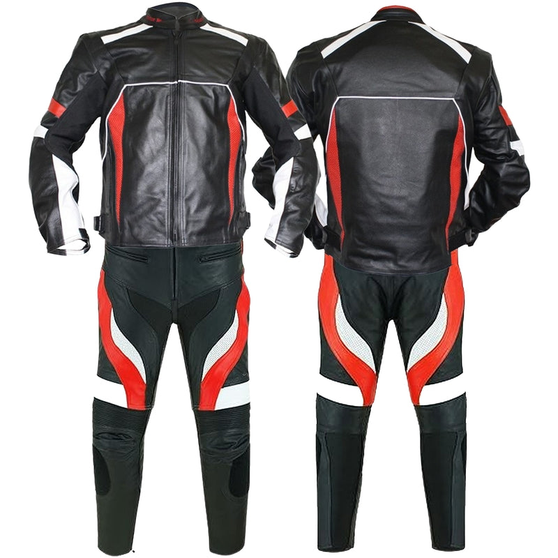 Two Piece custom Motorcycle Racing leather Suit with Protective Armours