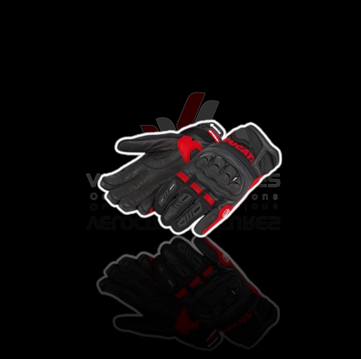 Ducati Leather Motorcycle Racing Gloves – Touchscreen, CE Armor, Anti-Slip Grip, Ergonomic Fit