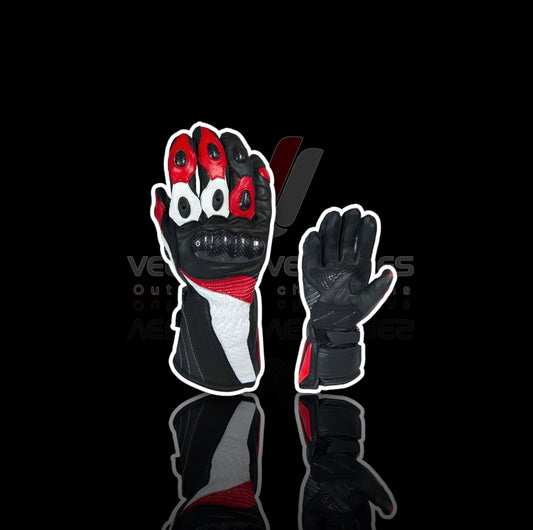 Custom Leather Motorcycle Racing Gloves – Touchscreen, CE Armor, Anti-Slip Grip, Ergonomic Fit