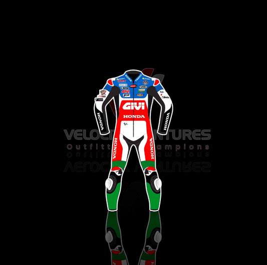 Honda CE-approved racing leather suit with armor, tailored fit & durable protection. Ideal for serious motorbike riders. Built for safety, comfort, and speed.