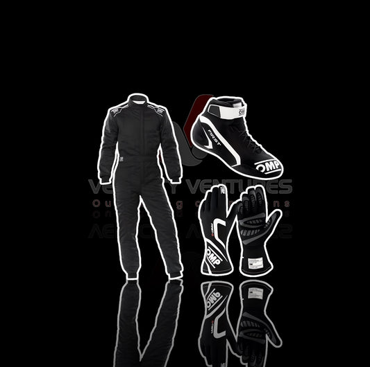 OMP Kart Racing Suit + Shoes + Gloves Set – 3-in-1 Custom Karting Gear Combo | Lightweight, Breathable & Race-Ready with Bulk Order Discounts