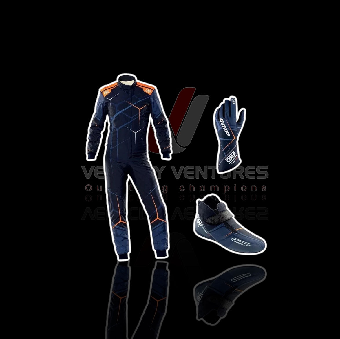 Velocity Ventures hub Kart Racing Suit + Shoes + Gloves Set – 3-in-1 Custom Karting Gear Combo | Lightweight, Breathable & Race-Ready with Bulk Order Discounts.