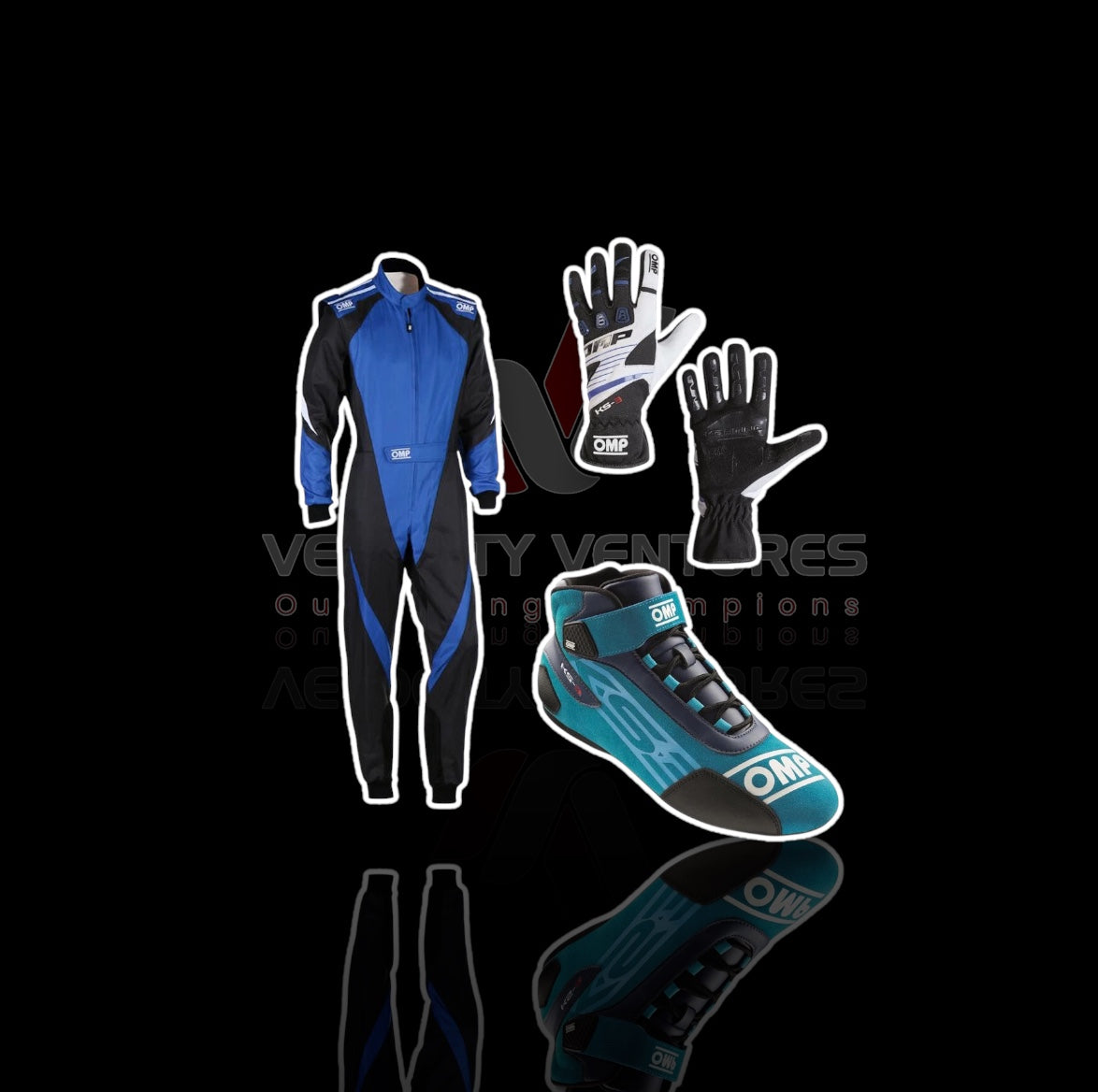 OMP Kart Racing Suit + Shoes + Gloves Set – 3-in-1 Custom Karting Gear Combo | Lightweight, Breathable & Race-Ready with Bulk Order Discounts.