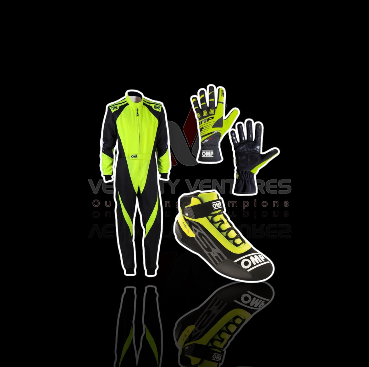 OMP Kart Racing Suit + Shoes + Gloves Set – 3-in-1 Custom Karting Gear Combo | Lightweight, Breathable & Race-Ready with Bulk Order Discounts.