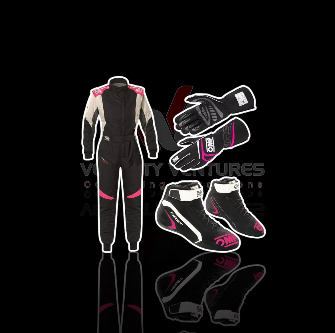 OMP Kart Racing Suit + Shoes + Gloves Set – 3-in-1 Custom Karting Gear Combo | Lightweight, Breathable & Race-Ready with Bulk Order Discounts.
