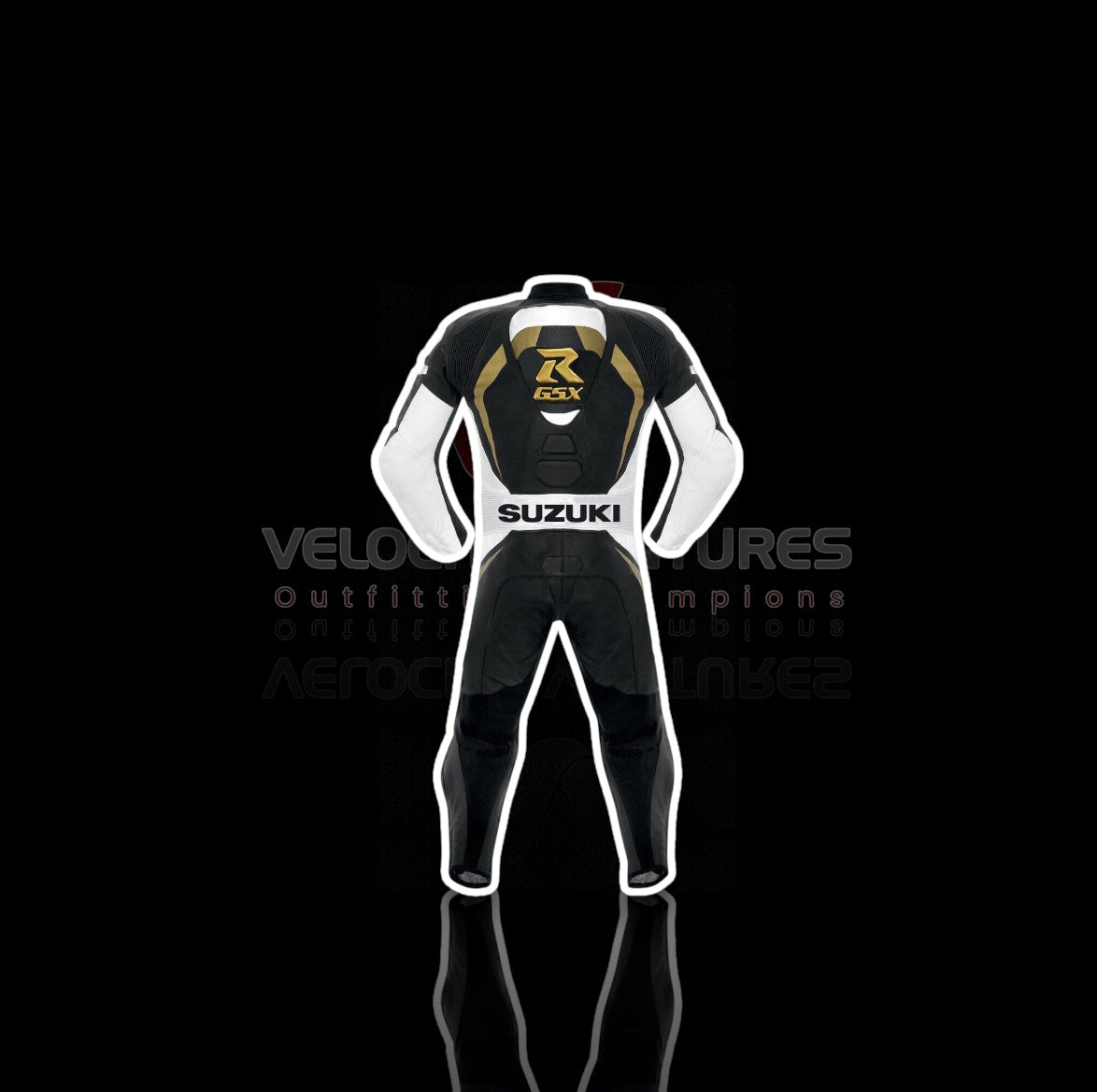 Suzuki GSX CE-approved racing leather suit with armor, tailored fit & durable protection. Ideal for serious motorbike riders. Built for safety, comfort, and speed.