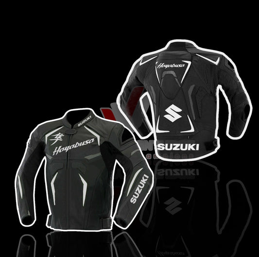 Suzuki Hayabusa Premium CE Approved Motorbike Riding Jacket for Men – Protective Motorcycle Gear with Armor, Breathable Textile or Leather, Adjustable Fit & All-Weather Comfort