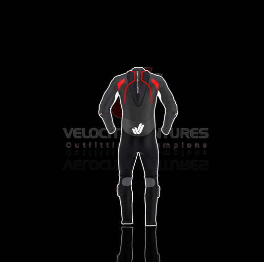 Velocity Ventures Hub CE-approved racing leather suit with armor, tailored fit & durable protection. Ideal for serious motorbike riders. Built for safety, comfort, and speed.
